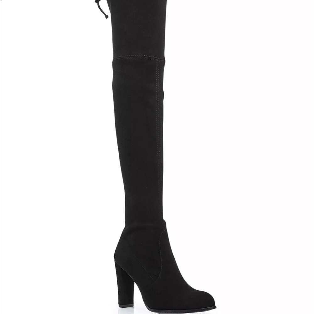 Stuart Weitzman Highland Over-the-Knee Boot - Black Stretch Suede